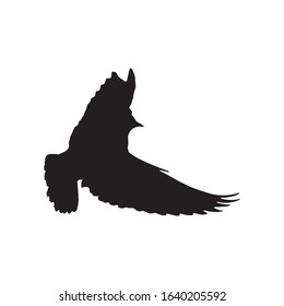 dove in flight silhouettes.   Pigeon  vector icon