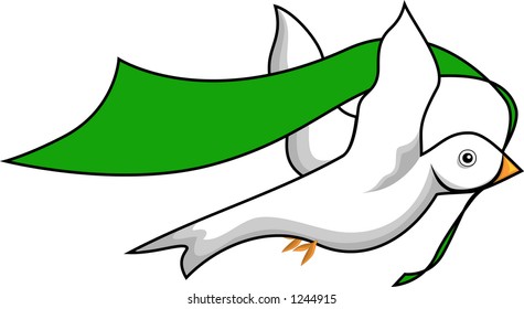 Dove Flying with Banner