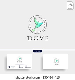 Dove Flying Bird Cosmetic Logo template vector icon