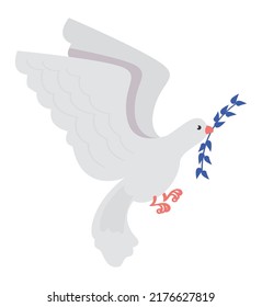 dove flying with olive branch icon