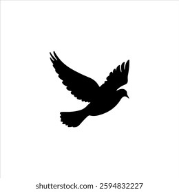 Dove flying silhouette icon vector flat design.