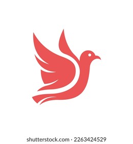 Dove flying silhouette simple creative logo