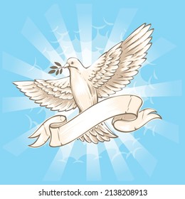 dove flying in the sky illustration