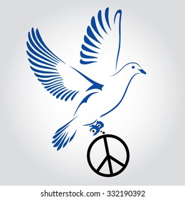 Dove Flying Symbol Peace Dove Peace Stock Vector (Royalty Free ...