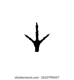 Dove footprint silhouette icon vector flat design.