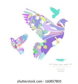 Dove. Gentle illustration in vector on white background