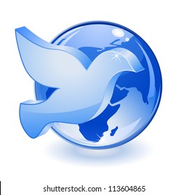 dove with globe