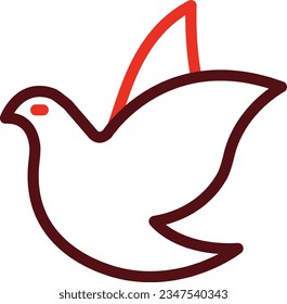 Dove Glyph Two Color Icon For Personal And Commercial Use.
