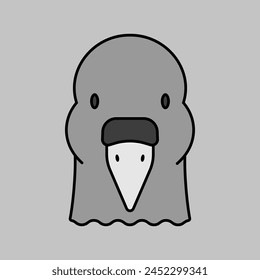 Dove grayscale icon. Animal head vector symbol. Agriculture sign. Graph symbol for your web site design, logo, app, UI. EPS10.