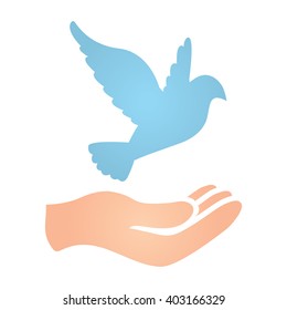 Dove and Hand Peace Donation Charity Icon