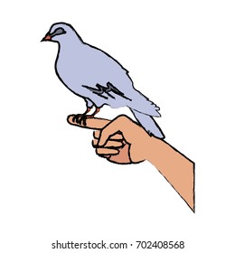 dove in hand peace liberty concept icon