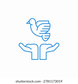 dove hands icon sign vector