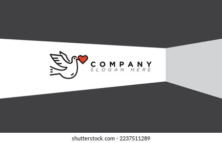 dove with heart Creative Logo For Branding and Company