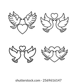 dove and heart graphic images for wedding or love themes