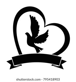 dove with heart icon