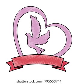 dove with heart icon