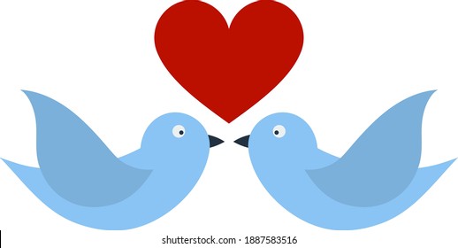 Dove With Heart Icon. Flat Color Design. Vector Illustration.
