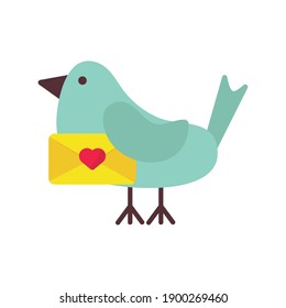 dove with heart love in envelope valentines day icon vector illustration design