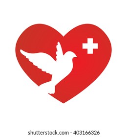 Dove and Heart Peace Donation Charity Icon