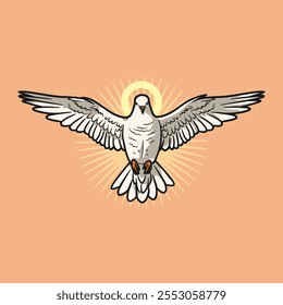 Dove of the Holy Spirit Colored Vector Illustration