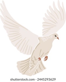 Dove, Holy Spirit, easter element, boho vector 