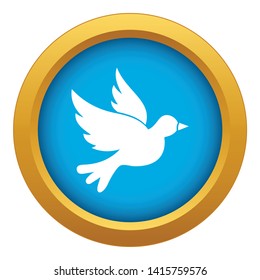  Dove icon blue vector isolated on white background for any design