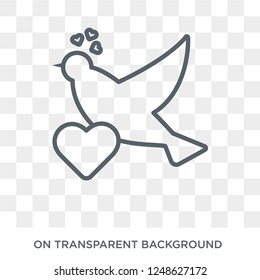 Dove icon. Dove design concept from Wedding and love collection. Simple element vector illustration on transparent background.