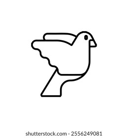 dove icon Flat symbol set outline