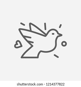 Dove icon line symbol. Isolated vector illustration of  icon sign concept for your web site mobile app logo UI design.