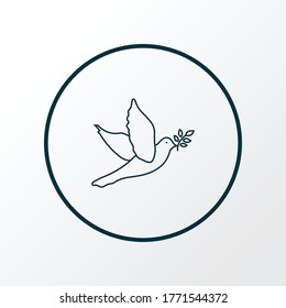 Dove icon line symbol. Premium quality isolated pigeon element in trendy style.