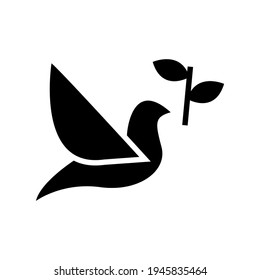 dove icon or logo isolated sign symbol vector illustration - high quality black style vector icons
