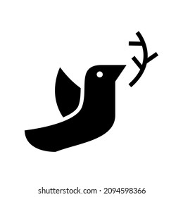 dove icon or logo isolated sign symbol vector illustration - high quality black style vector icons
