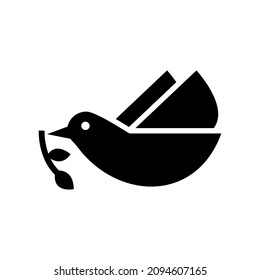 dove icon or logo isolated sign symbol vector illustration - high quality black style vector icons
