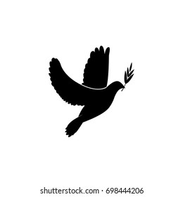 Dove icon with olive branch (pigeon).