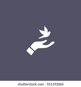  dove icon. peace sign