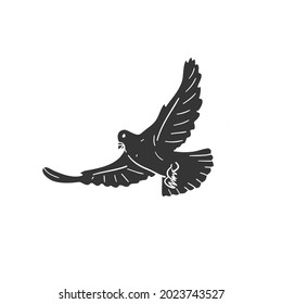 Dove Icon Silhouette Illustration. Bird Vector Graphic Pictogram Symbol Clip Art. Doodle Sketch Black Sign.