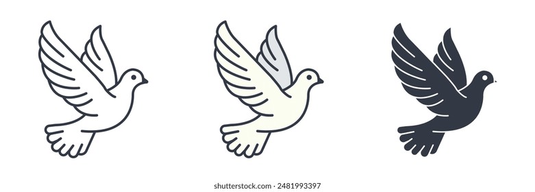 Dove Icon symbol vector illustration isolated on white background