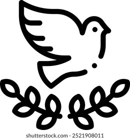 dove icon. Thin Linear Style Design Isolated On White Background