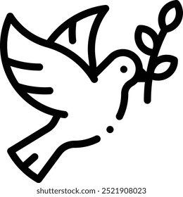 dove icon. Thin Linear Style Design Isolated On White Background