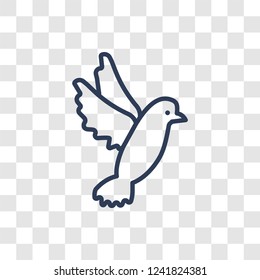 Dove icon. Trendy linear Dove logo concept on transparent background from Birthday party and wedding collection