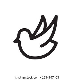 Dove icon in trendy outline style design. Vector graphic illustration. Editable vector stroke. EPS 10.