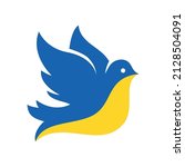 Dove icon in Ukraina flag colors in trendy flat style isolated on background - vector illustration