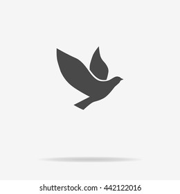 Dove icon. Vector concept illustration for design.