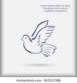 Dove icon, vector illustration.