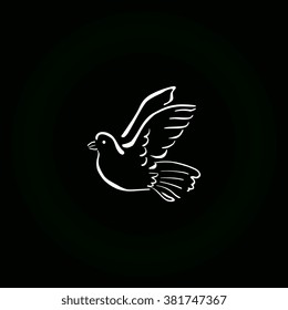 Dove icon, vector illustration.
