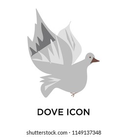 Dove icon vector isolated on white background for your web and mobile app design, Dove logo concept
