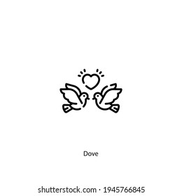 Taubensymbol, Vektorgrafik einzeln auf weißem Hintergrund