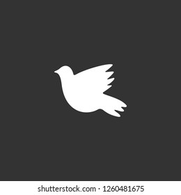 dove icon vector. dove sign on black background. dove icon for web and app