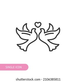 Dove icon for web design, menu, app, poster, ads, postcard and magazine