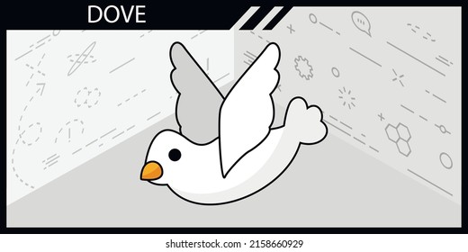 Dove isometric design icon. Vector web illustration. 3d colorful concept